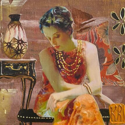 Peinture Elly par Romanelli Karine | Tableau Figuratif Acrylique, Collage Portraits, Scènes de vie