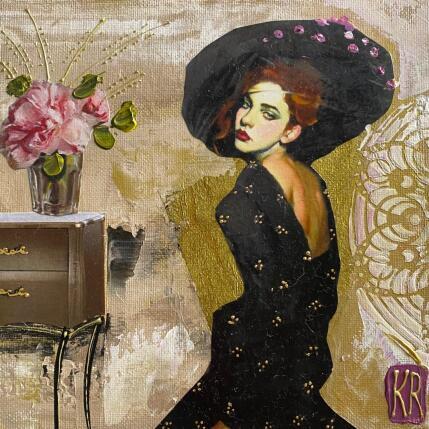 Peinture She is par Romanelli Karine | Tableau Figuratif Acrylique, Collage Portraits, Scènes de vie