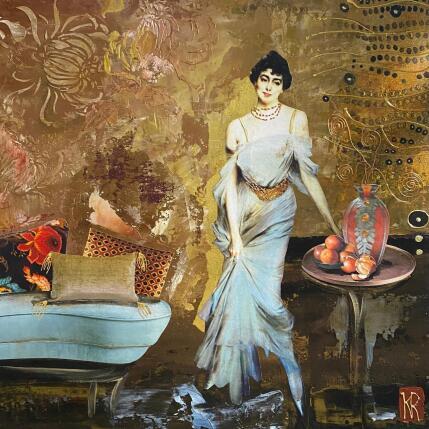 Peinture Lise par Romanelli Karine | Tableau Figuratif Acrylique, Collage Portraits, Scènes de vie