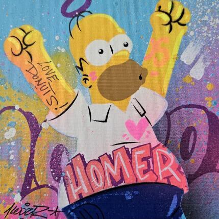 Painting Homer Youpi ! by Lemoine Mael | Painting Pop-art Acrylic, Graffiti Pop icons