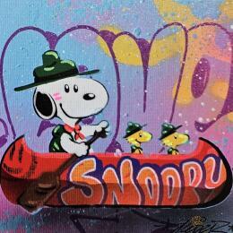 Painting Snoopy canöe by Lemoine Mael | Painting Pop-art Acrylic, Graffiti Pop icons