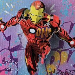 Painting Iron man  by Lemoine Mael | Painting Pop-art Acrylic, Graffiti Pop icons