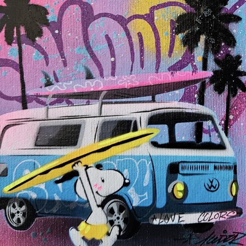 Painting Snoopy super surf by Lemoine Mael | Painting Pop-art Pop icons Graffiti Acrylic