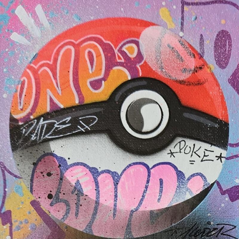 Peinture Pokeball par Lemoine Mael | Tableau Pop-art Icones Pop Graffiti Acrylique