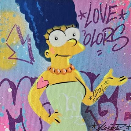 Painting Marge by Lemoine Mael | Painting Pop-art Acrylic, Graffiti Pop icons