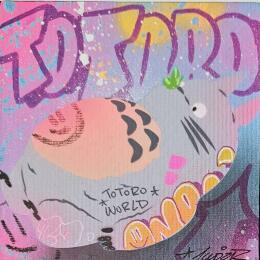 Painting Totoro  by Lemoine Mael | Painting Pop-art Acrylic, Graffiti Pop icons