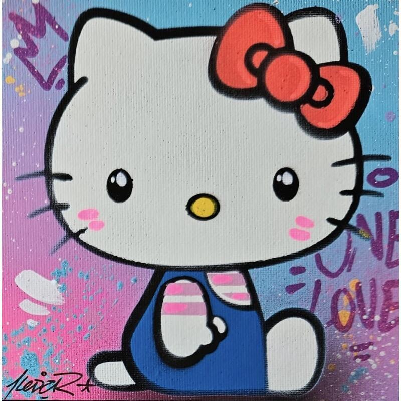 Painting Hello Kitty by Lemoine Mael | Painting Pop-art Pop icons Graffiti Acrylic