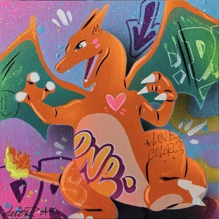 Painting Charizard by Lemoine Mael | Painting Pop-art Acrylic, Graffiti Pop icons