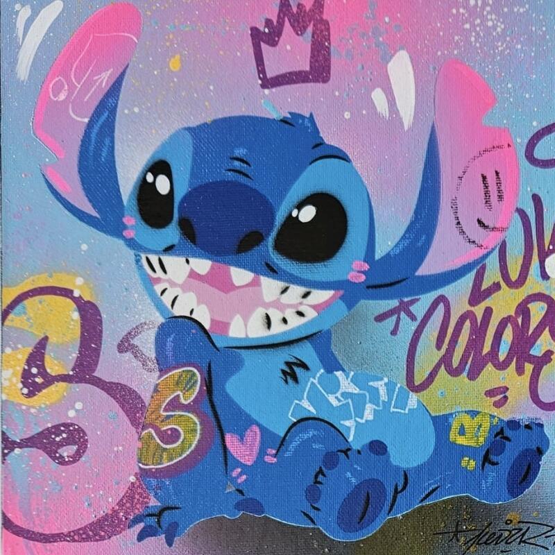 Peinture Stitch angel par Lemoine Mael | Tableau Pop-art Icones Pop Graffiti Acrylique
