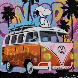 Painting Snoopy super van by Lemoine Mael | Painting Pop-art Acrylic, Graffiti Pop icons