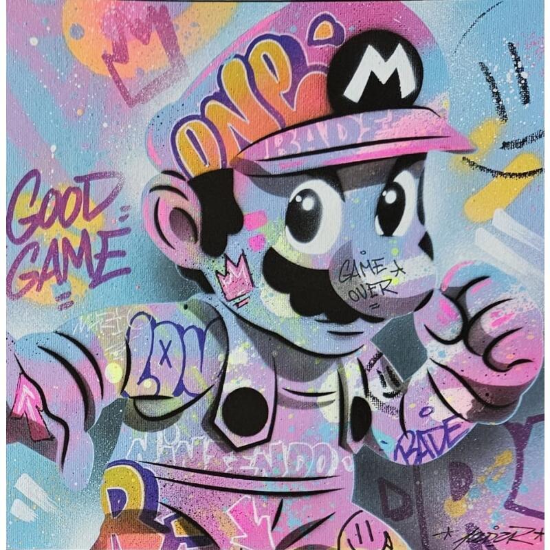 Peinture Mario par Lemoine Mael | Tableau Pop-art Icones Pop Graffiti Acrylique