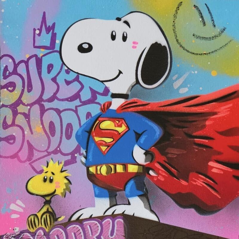 Peinture Super Snoop par Lemoine Mael | Tableau Pop-art Icones Pop Graffiti Acrylique