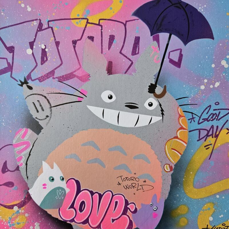 Painting Totoro by Lemoine Mael | Painting Pop-art Pop icons Graffiti Acrylic
