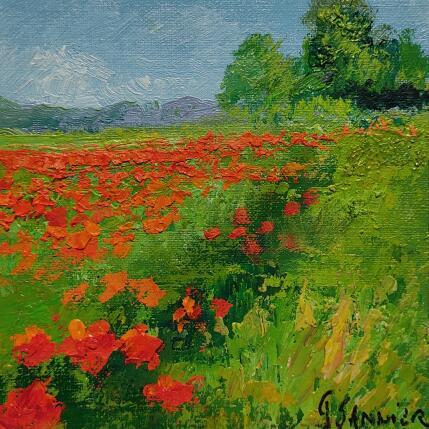 Pintura Coquelicots por Sannier Daniel | Pintura Impressionism Aceite Paisajes