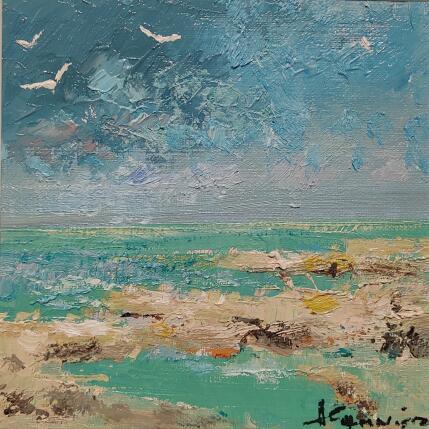 Peinture Quelques mouettes par Sannier Daniel | Tableau Impressionnisme Huile Paysages
