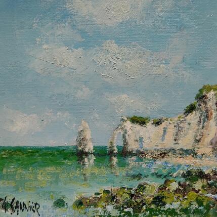 Peinture Porte d'Aval, Etretat  par Sannier Daniel | Tableau Impressionnisme Huile Paysages