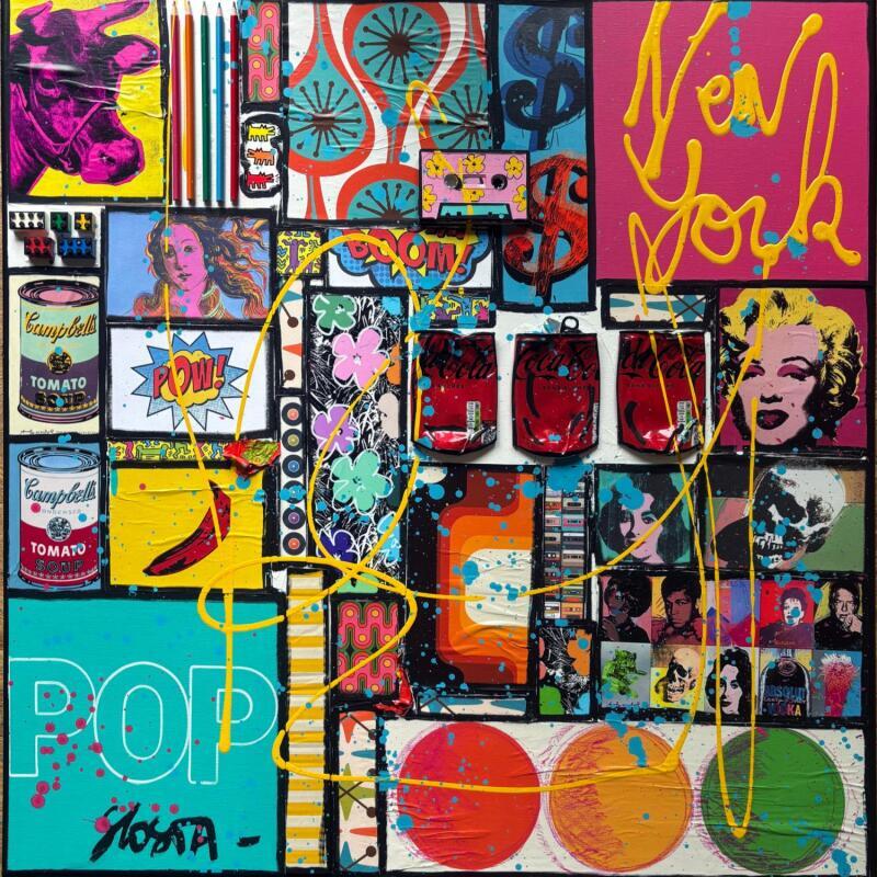 Pintura POP New York por Costa Sophie | Pintura Pop art Iconos pop Acrílico Collage Supraciclaje