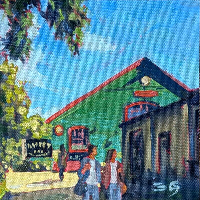 Peinture Christiana market par Gaboury Benjamin  | Tableau Impressionnisme Urbain Scènes de vie Architecture Huile