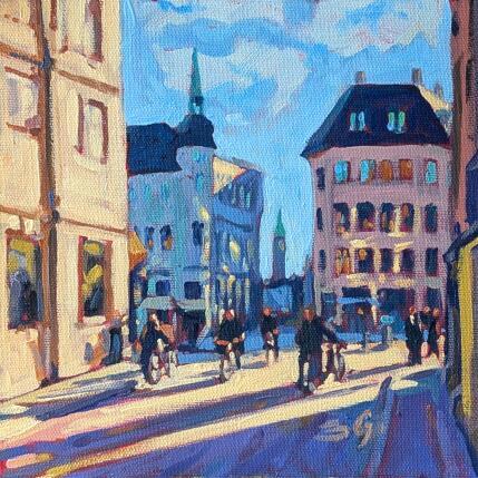 Painting Street with bicycles by Gaboury Benjamin  | Painting Impressionism Oil Landscapes, Life style, Pop icons, Urban