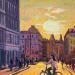 Pintura Sunset in purple and gold por Gaboury Benjamin  | Pintura Impressionism Urbano Life style Arquitectura Aceite