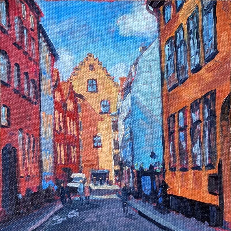 Pintura Magstraede por Gaboury Benjamin  | Pintura Impressionism Urbano Life style Arquitectura Aceite