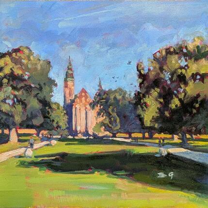 Painting Rosenborg Castle Gardens by Gaboury Benjamin  | Painting Impressionism Oil Architecture, Landscapes, Nature