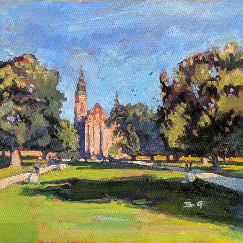 Pintura Rosenborg Castle Gardens por Gaboury Benjamin  | Pintura Impressionism Paisajes Naturaleza Arquitectura Aceite