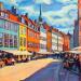 Painting Sunny street by Gaboury Benjamin  | Painting Impressionism Urban Life style Architecture Oil