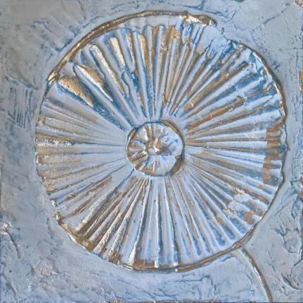 Painting Grande fleur en éventail verte et doré by Trébucq Marion  | Painting Figurative Wood Nature, Pop icons