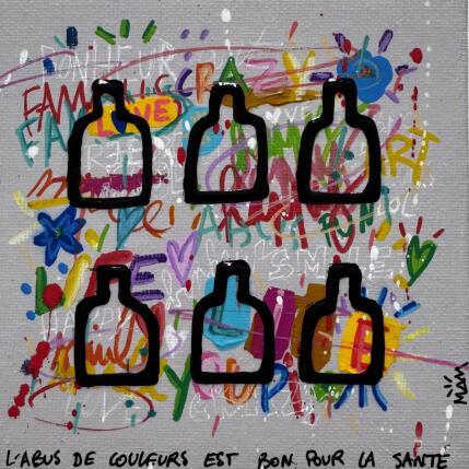 Peinture STREET BOTTLES par Mam | Tableau Pop-art Acrylique Icones Pop, Natures mortes
