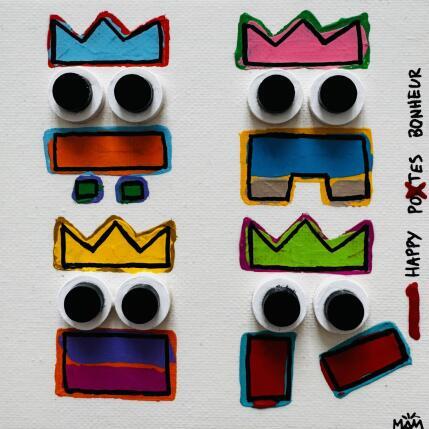 Peinture HAPPY par Mam | Tableau Pop-art Acrylique Icones Pop, Portraits, Société