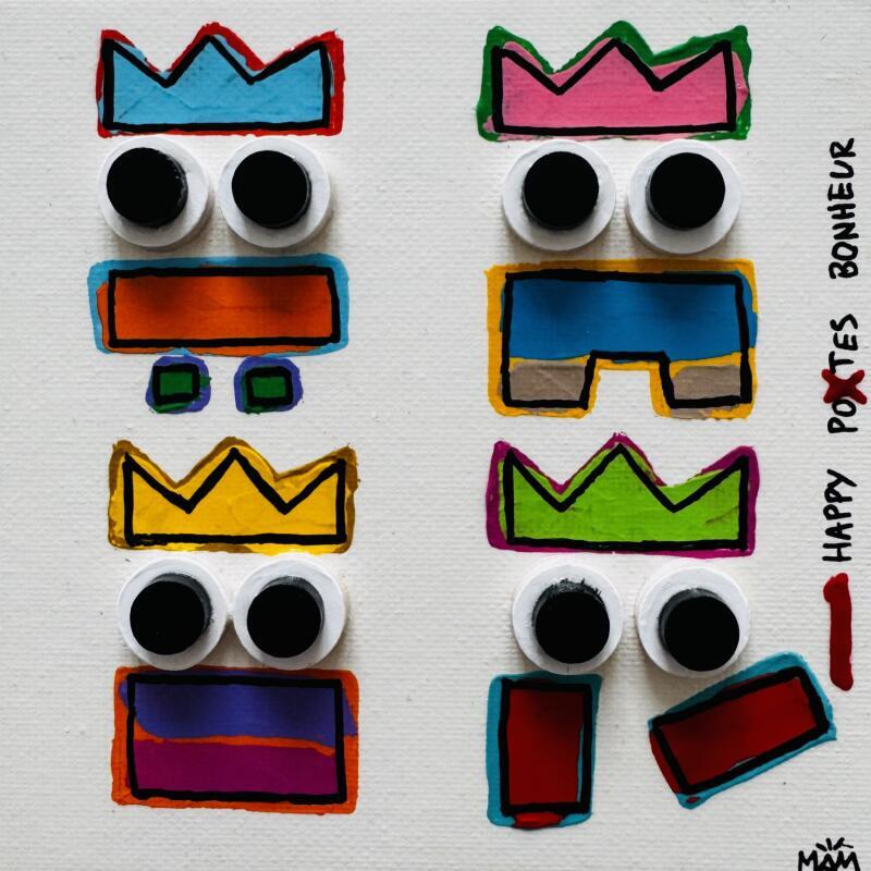 Peinture HAPPY par Mam | Tableau Pop-art Portraits Société Icones Pop Acrylique