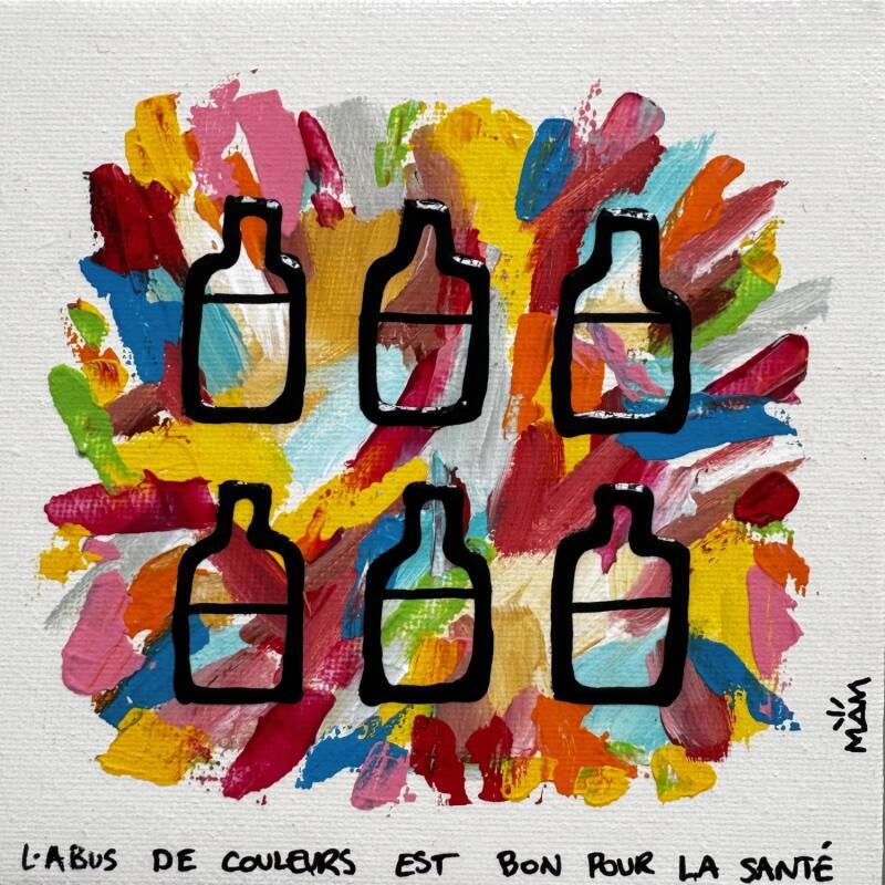 Peinture 6 BOTTLES par Mam | Tableau Pop-art Société Icones Pop Scènes de vie Acrylique