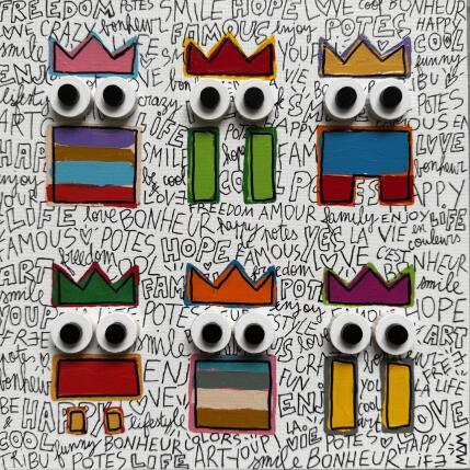 Peinture TRIBU DE POTES par Mam | Tableau Pop-art Acrylique Icones Pop, Portraits, Scènes de vie