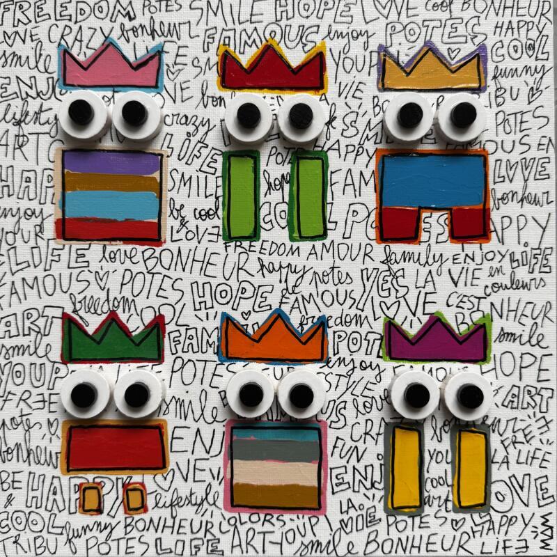 Painting TRIBU DE POTES by Mam | Painting Pop-art Portrait Pop icons Life style Acrylic
