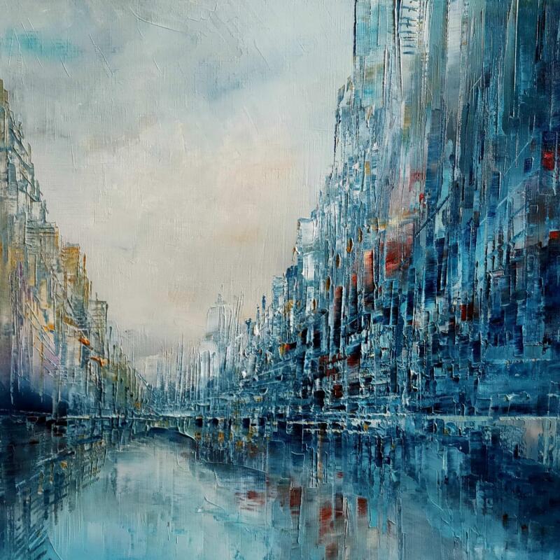 Painting Reflets briques by Levesque Emmanuelle | Painting Oil