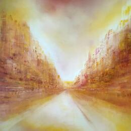 Painting Soleil Indien by Levesque Emmanuelle | Painting  Oil