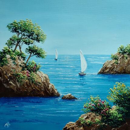 Peinture Au milieu des belles calanques par Blandin Magali | Tableau Figuratif Huile Paysages