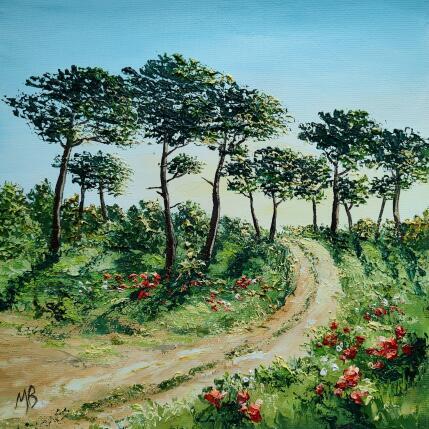 Peinture Sentier fleuri par Blandin Magali | Tableau Figuratif Huile Paysages