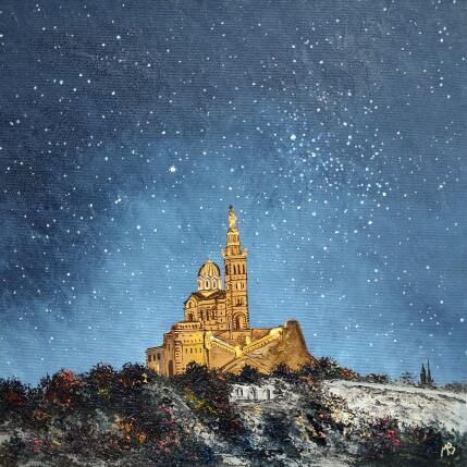 Peinture La Bonne Mère sous les étoiles par Blandin Magali | Tableau Figuratif Huile Paysages