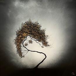 Painting Terre obscure by Rey Julien | Painting Figurative Gold leaf