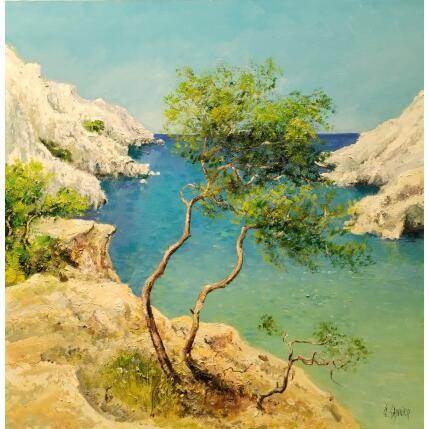 Painting Calanque de Cassis by Sannier Daniel | Painting Impressionism Oil Landscapes