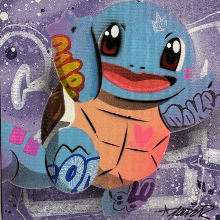 Painting Carapuce by Lemoine Mael | Painting Pop-art Acrylic, Graffiti Pop icons