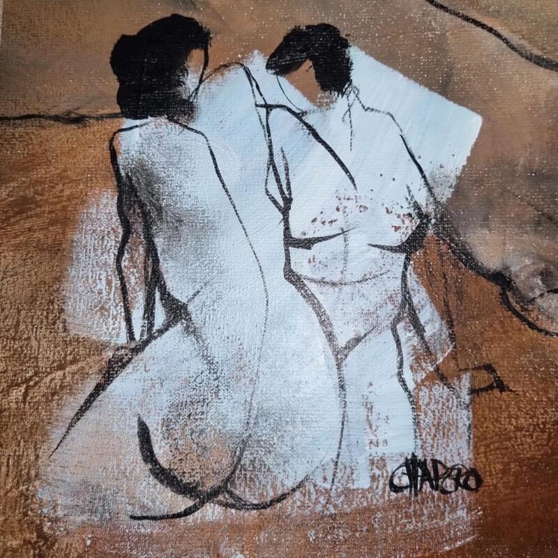 Gemälde toi et moi  von Chaperon Martine | Gemälde Figurativ Akt Acryl