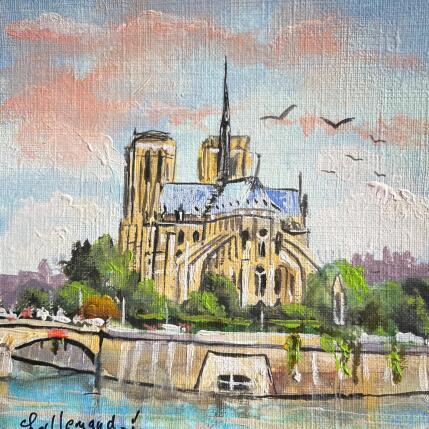 Peinture Notre Dame de Paris par Lallemand Yves | Tableau Figuratif Acrylique Urbain