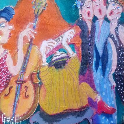 Peinture Tous en coeur.  par Garilli Nicole | Tableau Figuratif Acrylique Scènes de vie