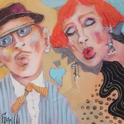 Peinture une douce soirée, toi et moi. par Garilli Nicole | Tableau Figuratif Acrylique Scènes de vie