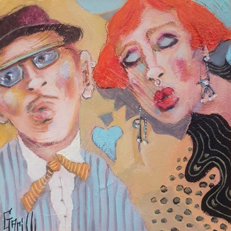 Painting une douce soirée, toi et moi. by Garilli Nicole | Painting Figurative Life style Acrylic