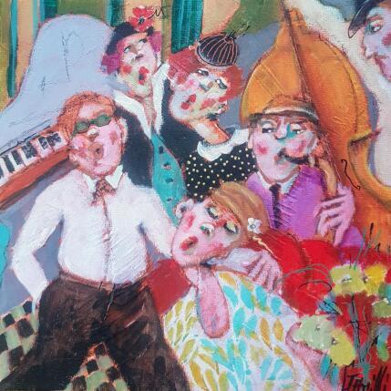 Peinture Une histoire d'amitiés. par Garilli Nicole | Tableau Figuratif Acrylique Scènes de vie