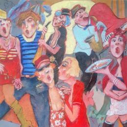 Painting Sexy cabaret. by Garilli Nicole | Painting Figurative Acrylic Life style